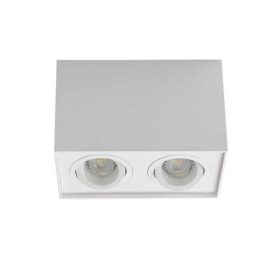   LED lámpatest , spot ,  2xGU10 , felületre szerelhető , billenthető , fehér , GORD