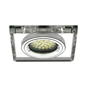   LED lámpatest , spot keret , GU10/MR16 , beépíthető , ezüst, üveg , MORTA , CT-DSL50-SR