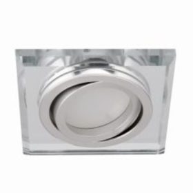   LED lámpatest , spot keret , GU10/MR16 , beépíthető , billenthető , ezüst, üveg , MORTA , CT-DTL50-SR