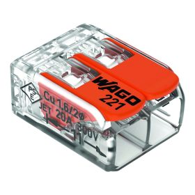 WAGO 221 CONNECTOR, 2 CONDUCTORS 0,5-6 MM2