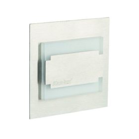   LED lámpatest , oldalfali , lépcsővilágító , irányfény , 0.8W , négyzet , hideg fehér , rozsdamentes acél , TERRA MINI