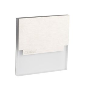   LED lámpatest , oldalfali , lépcsővilágító , irányfény , 0.8W , négyzet , meleg fehér , rozsdamentes acél , SABIK