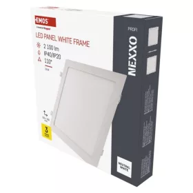   LED süllyesztett lámpatest NEXXO, négyzet, fehér, 24W, természetes fehér, 4000K, 2100, 220–240V, CRI> 82, IP40/IP20, EMOS, ZD2155