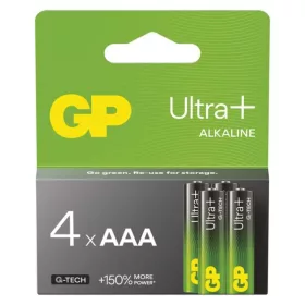 GP Ultra Plus Alkáli elem AAA 4db, 1,5V, B03114