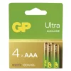 GP Ultra Alkáli elem AAA 4db, 1,5V, B02114