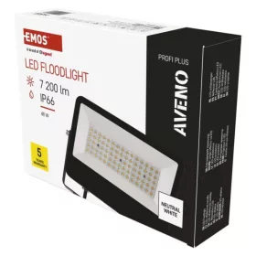   EMOS AVENO LED reflektor 48W 7 200lm természetes fehér, 4000K, 7200, 220–240V, CRI> 80, fekete, IP66, ZS2433