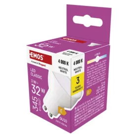   LED izzó Classic MR16 fehér/ GU10, 3 W (32 W), 345 lm, Természetes fehér, 4000K, 230V, CRI>80, EMOS, ZQ8E13
