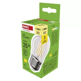   LED izzó Filament Mini Globe, E27, 1,8 W (25 W), 250 lm, Meleg fehér, 2700K, 230V, CRI>80, EMOS, ZF6D02