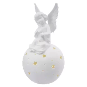   LED kerámia angyal, 29 cm, 2x AA, meleg fehér, időzítő, IP20, EMOS, DCLW33