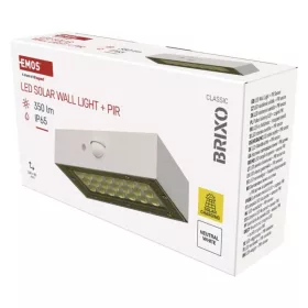   EMOS LED SOLAR lámpatest BRIXO PIR,  350lm IP65 természetes fehér, 4000K, 3,7V, CRI> 80, ZG161S
