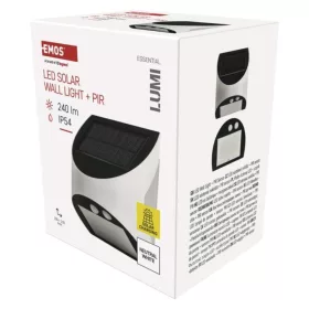   EMOS LED SOLAR lámpatest LUMI PIR, 240lm IP54 természetes fehér, 4000K, 3,7V, CRI> 80, ZG172S
