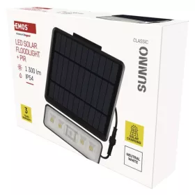   EMOS LED SOLAR reflektor hordozható SUNNO, PIR, 1300lm IP54 természetes fehér, 4000K, 3,7V, CRI> 80, fekete, ZG112S
