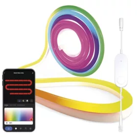   GoSmart Rugalmas LED szalag NEON fehér, 5 m, 33 W, RGBIC dimmelhető, WiFi, IP20, EMOS, ZPW513I
