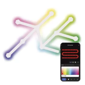   GoSmart LED lámpatest Lines fehér, 9 részből álló, 34 W, RGBIC dimmelhető, WiFi, IP20, EMOS, ZIW249R