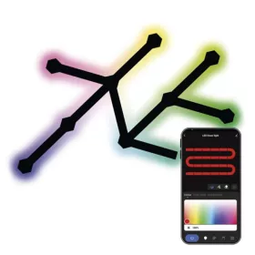   GoSmart LED-es lámpatest Lines fekete, 9 részből álló, 34 W, RGBIC dimmelhető, WiFi, IP20, EMOS, ZIW269R
