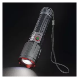   EMOS LED tölthető fém zseblámpa 3000 lm, 5000 mAh, fekete, metál szürke, IP43, P3122