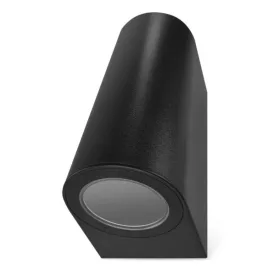   Kerti fali lámpa OCULUS, 8,8 x 6,7 x 15,3 cm, 2 x GU10, 2× 7W, 220-240V, fekete, IP44, EMOS, ZGF020P
