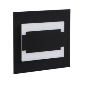   LED lámpatest , oldalfali , lépcsővilágító , irányfény , 0.8W , négyzet , meleg fehér , fekete , TERRA MINI
