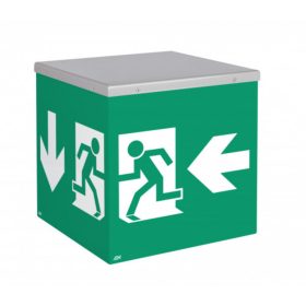   LED vészvilágító lámpatest , készenléti/állandó üzemmód , négyoldalú , mennyezeti szerelhetőség/függeszthető , IP42