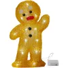 LED dekoráció , beltéri , mézeskalács , álló , elemes , 20 db LED ,  20.5 cm , hideg fehér , EGLO , 410799