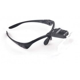   Nagyító szemüveg , 1,0x 1,5x 2,0x 2,5x 3,5x nagyítás , LED fejlámpával , 3 db LR1130 gombelemmel