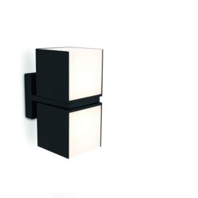   LED lámpatest , oldalfali , 2 irányú , 23W , természetes fehér , matt fekete , kültéri , IP54 , LUTEC , CUBA