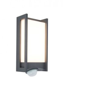   LED lámpatest , oldalfali , 13W , meleg fehér , fekete , kültéri , mozgásérzékelős, IP54 , LUTEC , QUBO