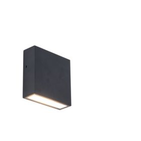   LED lámpatest , oldalfali , 1 irányú , 9.5W , meleg fehér , matt fekete , kültéri , IP54 , LUTEC , GEMINI XF
