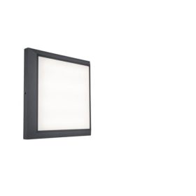   LED lámpatest , oldalfali , mennyezeti , 20W , természetes fehér , szürke , kültéri , IP54 , LUTEC , HELENA