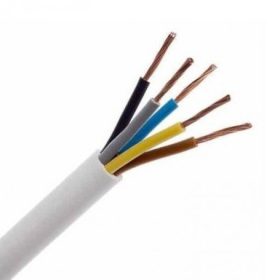   Fehér vezeték , erősáramú kábel , szigetelt , 0.75 mm , 5 eres