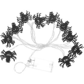   Halloween LED fényfüzér , beltéri , 10 db LED , 2 m , meleg fehér , pók , elemes