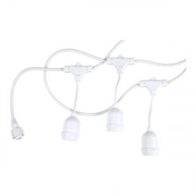   Led fényfüzér , kültéri , 10 db x E27 , 6 m , fehér , IP65