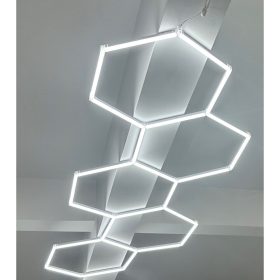   Hexagon set lámpák 5hex 203w kiegészítőkkel, 6000K, hideg fehér, 24360 lm, fehér, Optonica, 16806