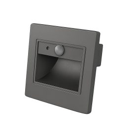   LED lépcsővilágítás négyzet alakú 1w 4000k IP20 szürke + szenzor, természetes fehér, 80 lm, Optonica, 7558