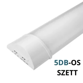   5 db ZÁRT TÍPUSÚ LED Batten 25-32-40W 1,20m 3CCT, 200-240V, IP40, 4800lm, dimmelhető, fehér, Eurolamp, 984341