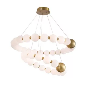   ARTE ILLUMINA TREA Függesztett lámpatest beépített LED 40W Réz tejfehér üveggel 720X1275mm, 3000K, IP20, meleg fehér, 2730lm, Eurolamp, 997947