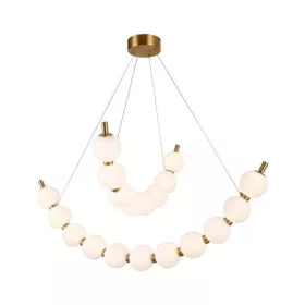   ARTE ILLUMINA TREA Függesztett lámpatest beépített LED 19W Réz tejfehér üveggel 800X1420mm, 3000K, 220-240V, IP20, meleg fehér, 1170lm, Eurolamp, 997945