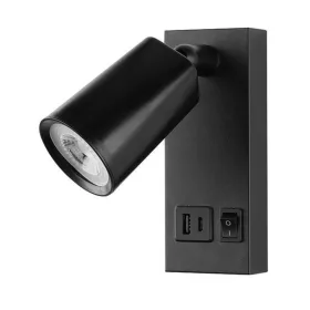   ARTE ILLUMINA CHARGE Fekete Falilámpa olvasólámpa USB C csatlakozóva 5w 3000k 150x80x145mm, Eurolamp, 997564