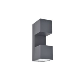   Fari kültéri LED fali lámpa, 2x10W, 3000K, meleg fehér, 1200lm, IP54, sötétszürke