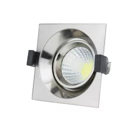   LED cob mélysugárzó, négyzet alakú, rozsdamentes acél, beépíthető, 8W, 6000K, hideg fehér, 560 lm, Optonica, 3223