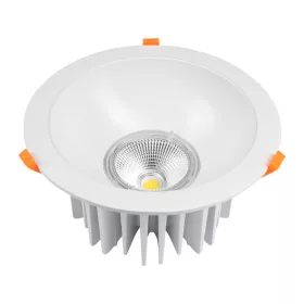   LED cob mélysugárzó, kerek, cserélhető, 35W, 6000K, hideg fehér, 2640 lm, fehér, Optonica, 3243