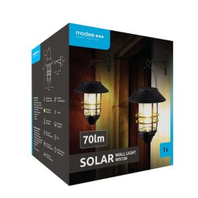   LED szolár napelemes fali lámpa, 2700K, 70lm, IP44, Modee, ML-WS136