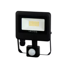   PHOTON reflektor mozgásérzékelővel, 120°, IP65, 20 W, természetes fehér, fekete, 3 év garancia, 20W, 4000K, 2000lm, CRI≥80, LED line, LL-203488