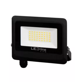   PHOTON LED reflektor, 120°, IP65, 30 W, természetes fehér, fekete, 3 év garancia, 30W, 4000K, 3000lm, CRI≥80, LED line, LL-203525