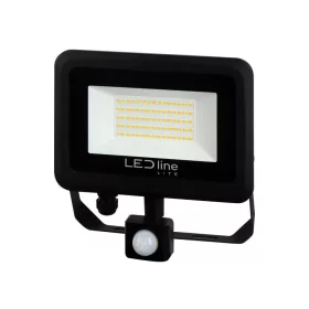   PHOTON reflektor mozgásérzékelővel, 120°, IP65, 100 W, természetes fehér, fekete, 3 év garancia, 100W, 4000K, 10000lm, CRI≥80, LED line, LL-203747