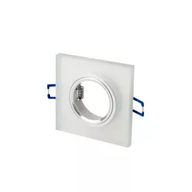   Süllyesztett mennyezeti LED lámpatest, üveg, négyzet alakú, fehér, 90x26x10 mm, matt, GLIKKA, LED line, LL-241338