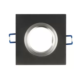  Süllyesztett mennyezeti LED lámpatest, üveg, négyzet alakú, fekete, 90x26x10mm, matt, GLIKKA, LED line, LL-241345