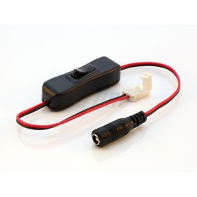   LED szalag click csatlakozó egyes 8 mm-es 2 tűs kábellel DC aljzathoz és kapcsolóhoz, LED line, LL-243547