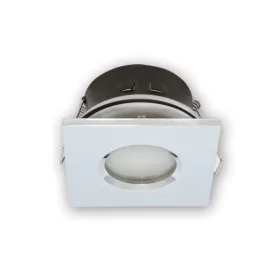   Süllyesztett mennyezeti LED lámpatest, vízálló, négyzet alakú, öntött alumínium, krómozott, LED line, LL-245381
