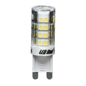   G9 LED izzó, 4W, hideg fehér, 6000K, 350lm, CRI≥80, LED line, LL-245541